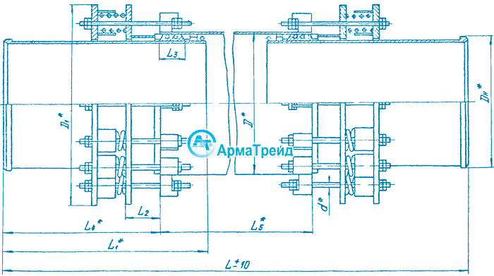 Сальниковый двухсторонний компенсатор с самоуплотняющим устройством - серия 5.903-13 выпуск 4