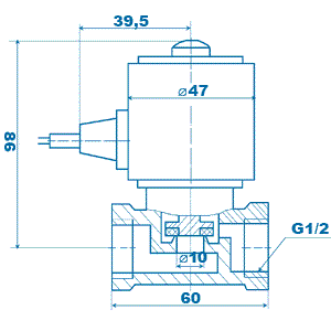 Клапан запорный электромагнитный 15б877р